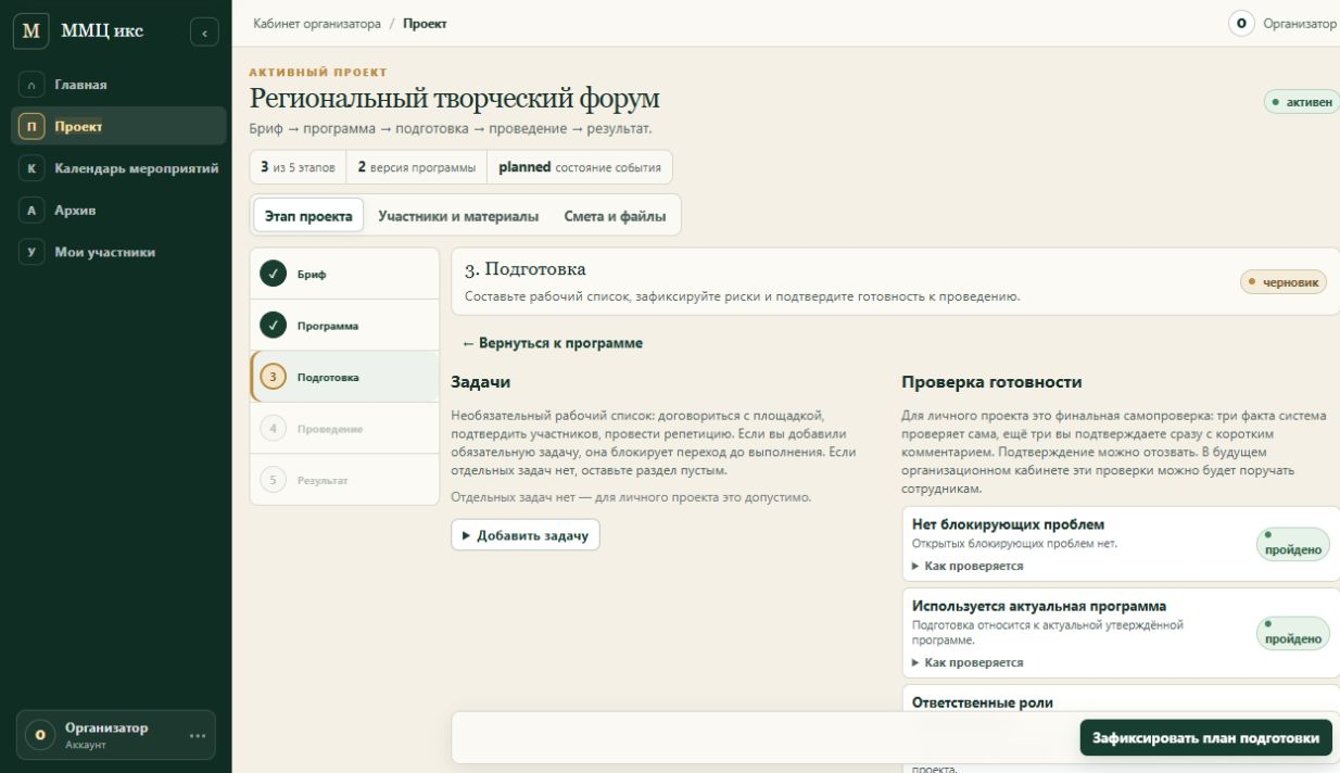 Рабочее пространство проекта MMCX